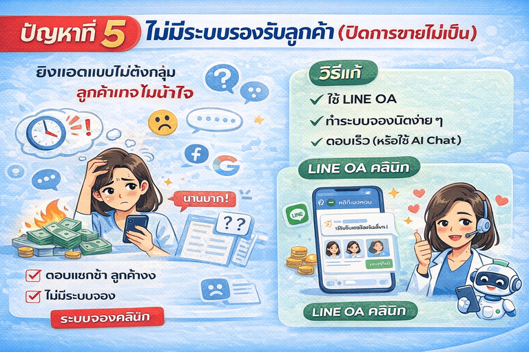 ปัญหาและทางแก้ไขระบบจองคลินิก